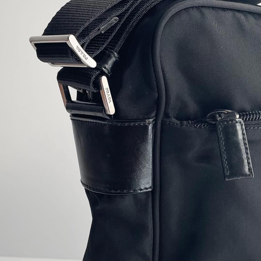 【極美品〜美品】PRADA プラダ ショルダーバッグ ナイロン×レザー スクエア