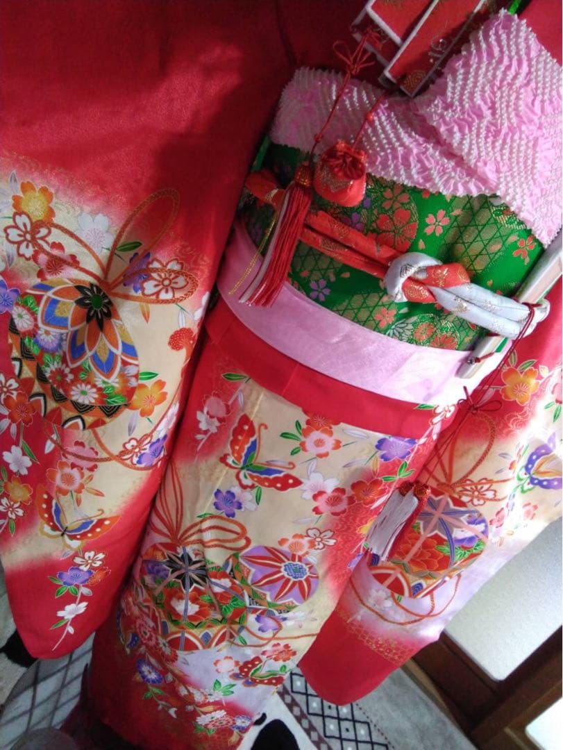 ちばです。7歳向け・化繊・お着物のセット