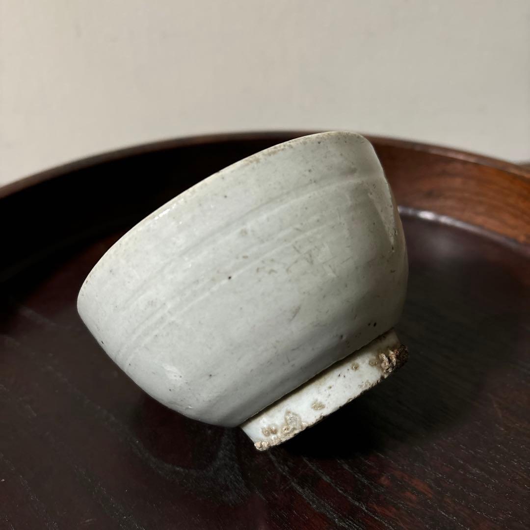 李朝鉢 小茶碗 大盃 白磁 朝鮮骨董 韓国アンティーク.古美術.酒器.ぐい呑み