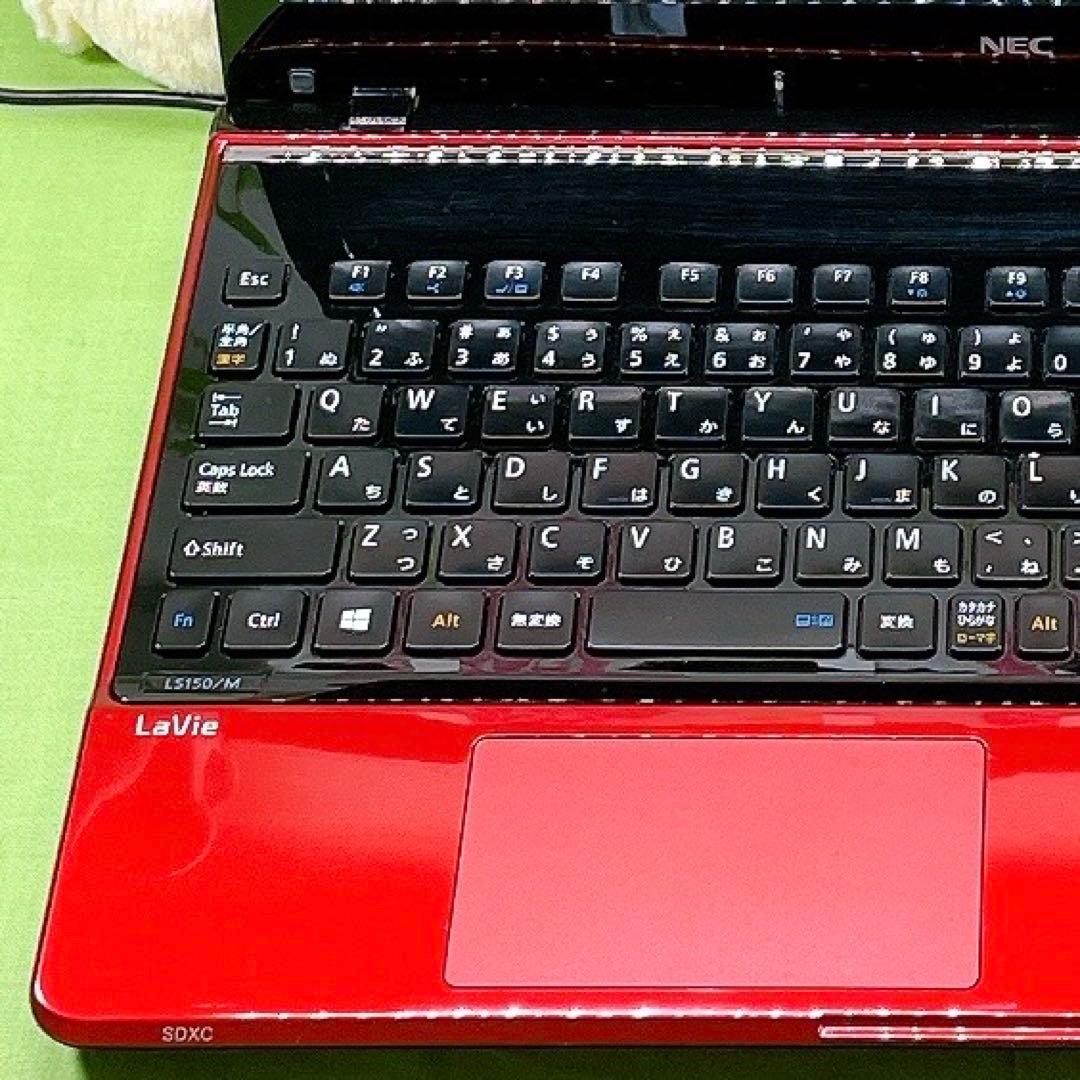 動作良好❣️Windows11 NEC赤 ノートパソコン✨カメラ付 初心者向け