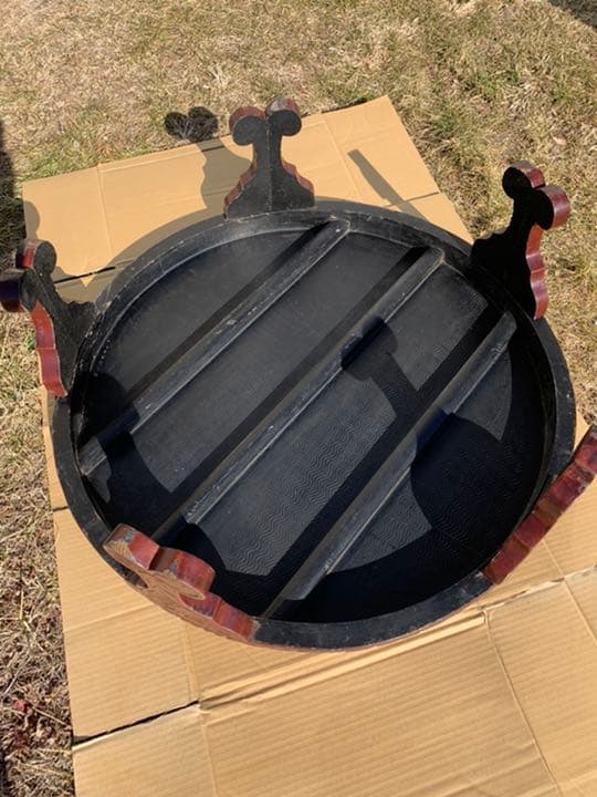 丸テーブル ちゃぶ台 中国座卓 卓 彫り アンティーク 昭和レトロ