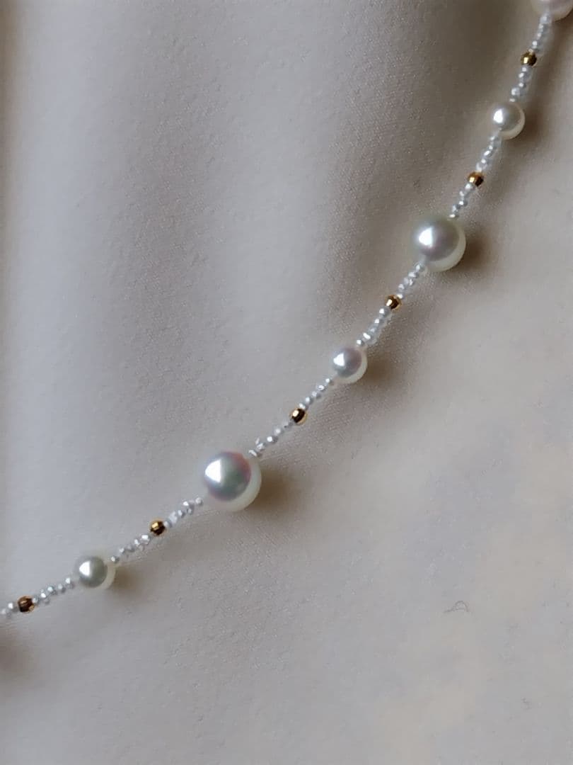 K18 各サイズの、アコヤ真珠と、あこや砂芥子パールの、オメガ風