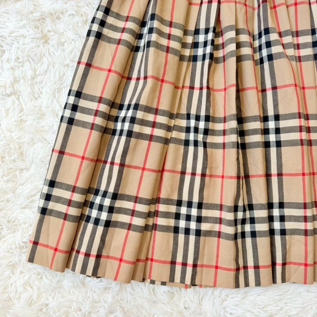 ✨極美品✨バーバリー 膝丈スカート ノバチェック プリーツ サイドファスナー