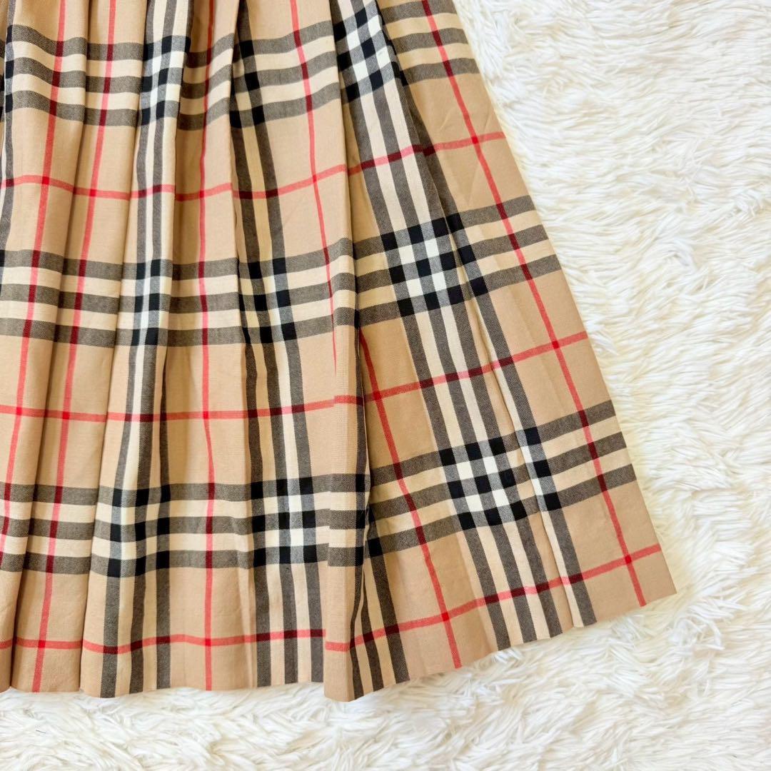 ✨極美品✨バーバリー 膝丈スカート ノバチェック プリーツ サイドファスナー