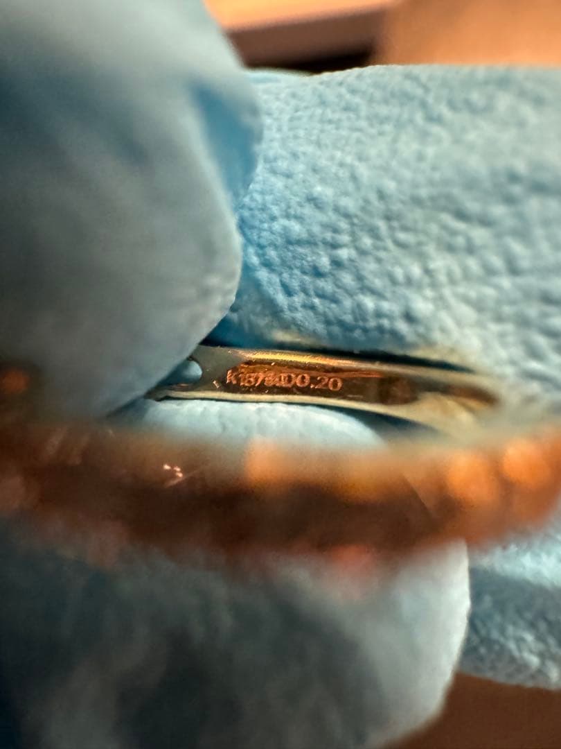 18 YG 2WAY D級ダイヤ0.2✖️2 ピアス 刻印あり