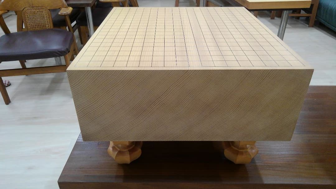 足付き５寸碁盤　桐覆付(桐ふた)