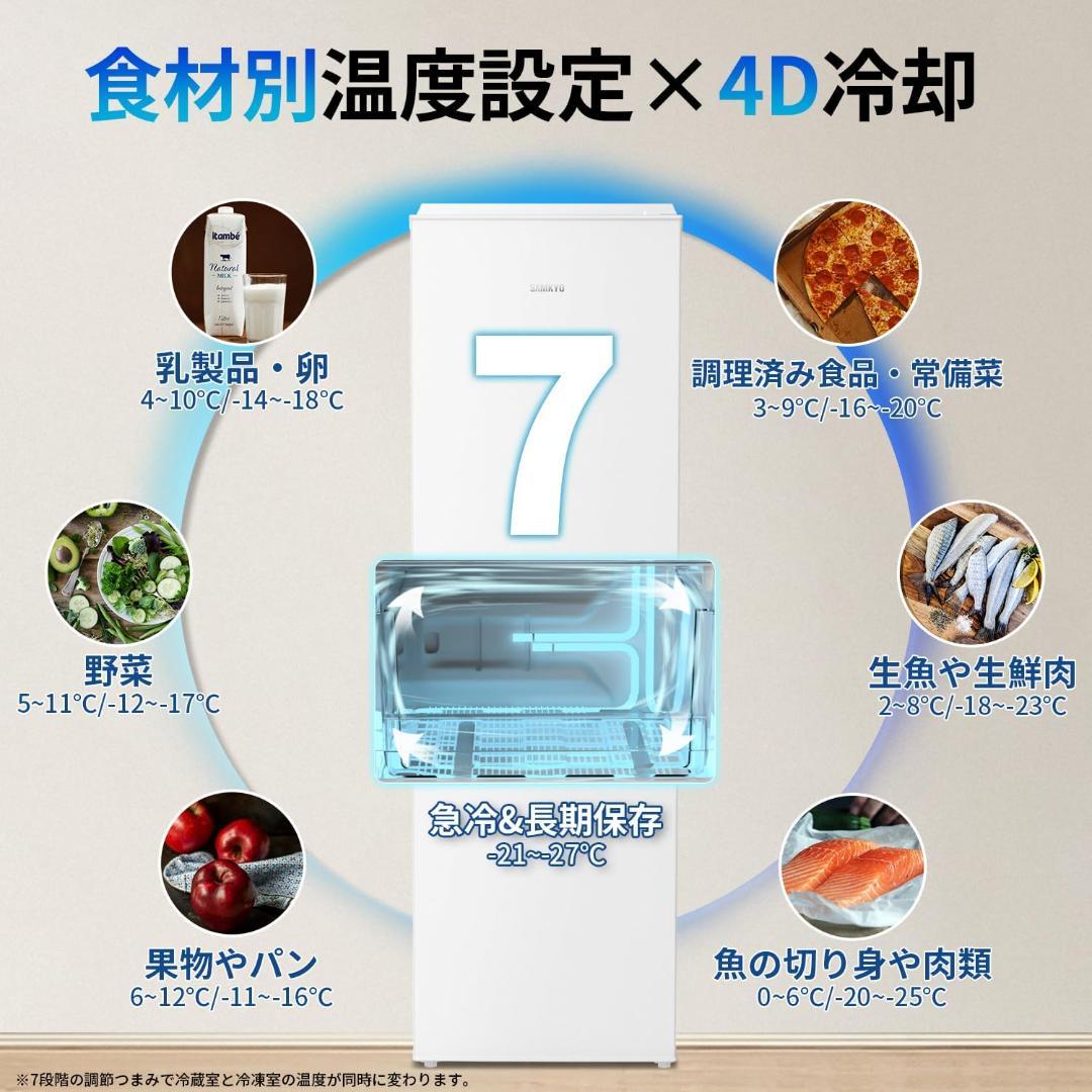 ジ*ン様 SAMKYO 冷蔵庫 165L 幅44cm GU165S ホワイト 右