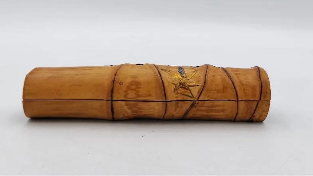 b346 香合 尺八 布袋 竹 吉田華正 木箱 茶道具 古物 b346 香合 尺