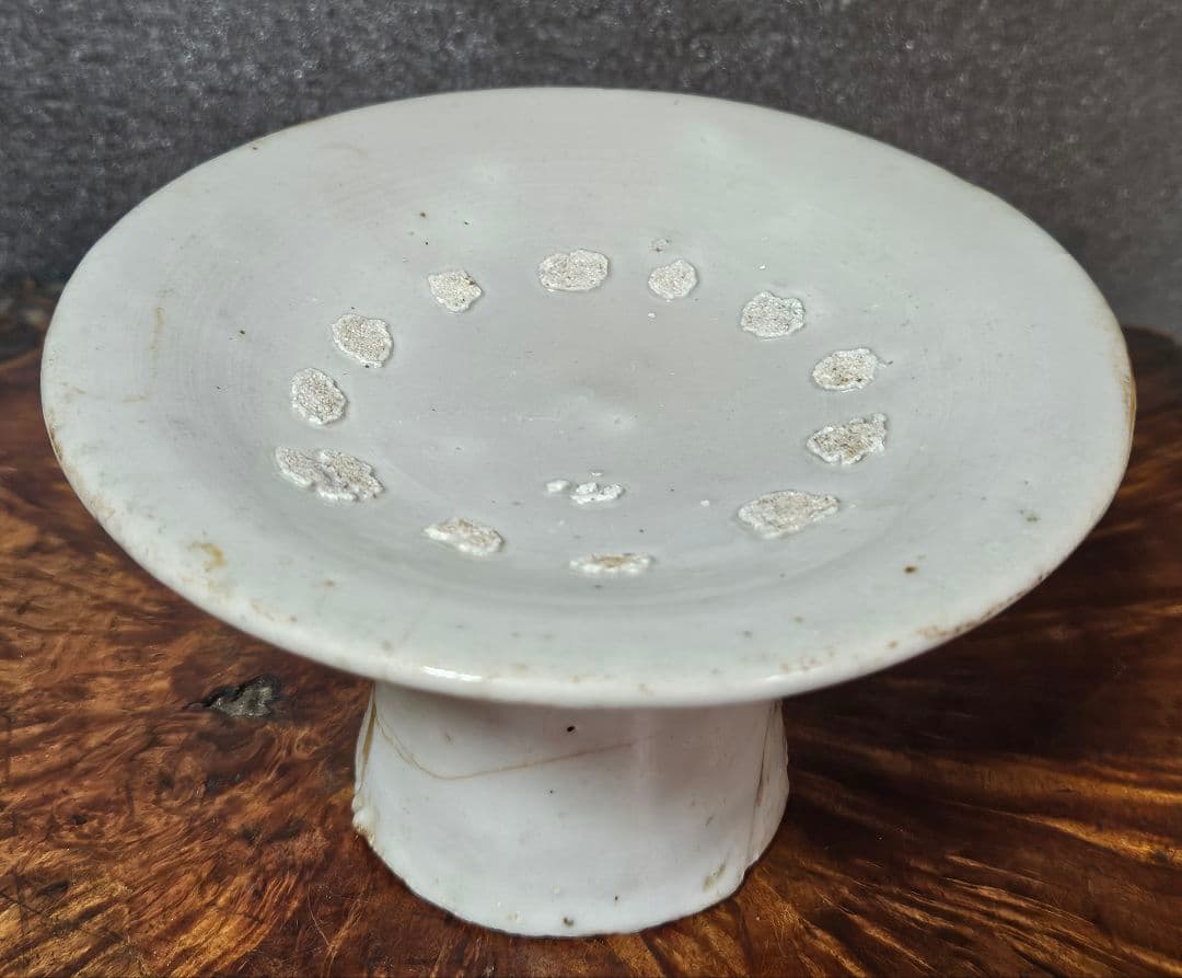 李氏朝鮮時代　李朝白磁　高台皿　台皿　祭器　高坏　李朝白磁皿　李朝堅手　李朝工芸