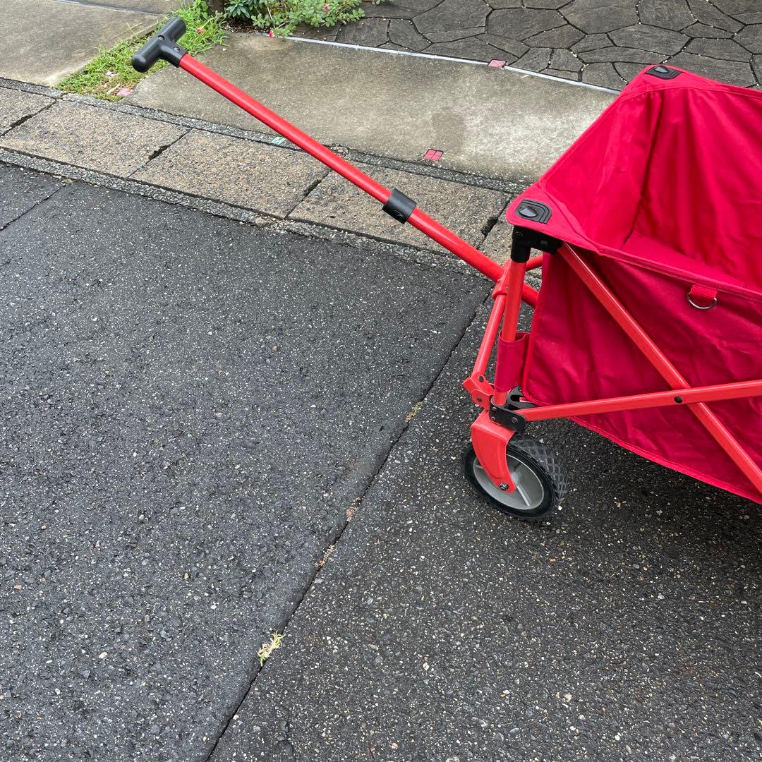 発送不可。引き取り限定】Coleman 赤 キャリーカート 折りたたみ式
