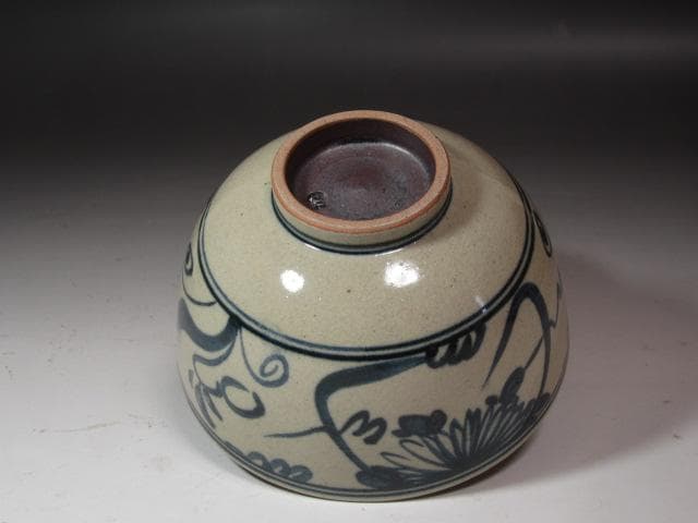 ☆ 膳所焼 安南写唐津文茶碗 裏千家 十四代 淡々斎の花押