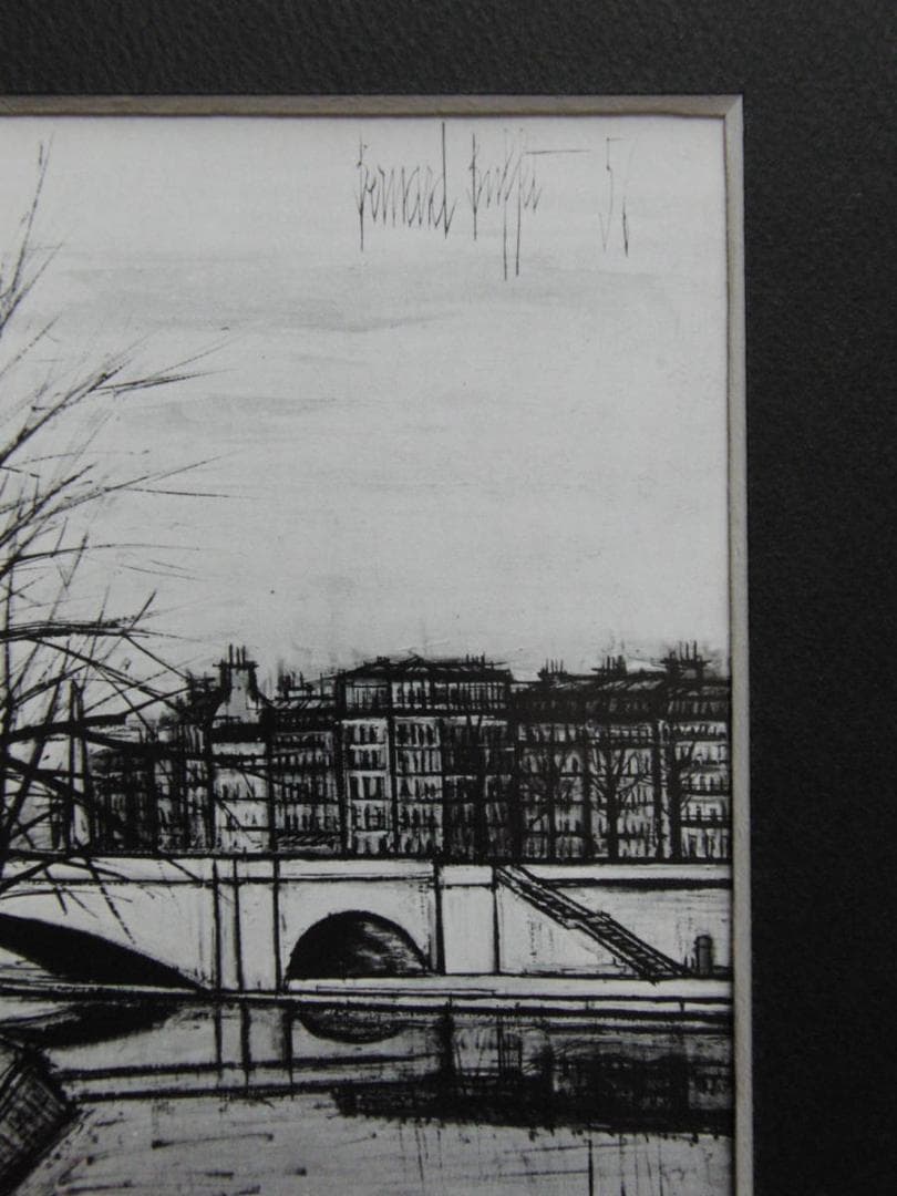 ベルナール・ビュッフェ,希少画集の額装画,オーダーマット付・日本製新品額入り