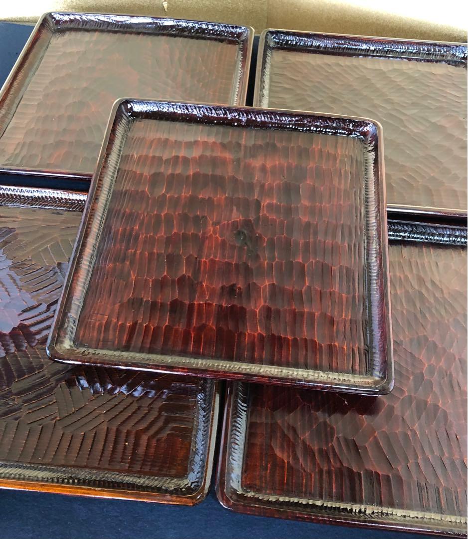 ❗️割引《R》伝統工芸 讃岐彫 讃岐膳5客 四方膳 会席膳 刳抜 251216お5