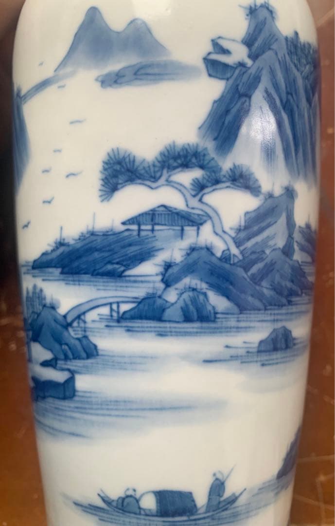 中国清時代末期染付花瓶（Ronbin）