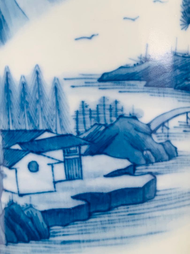 中国清時代末期染付花瓶（Ronbin）