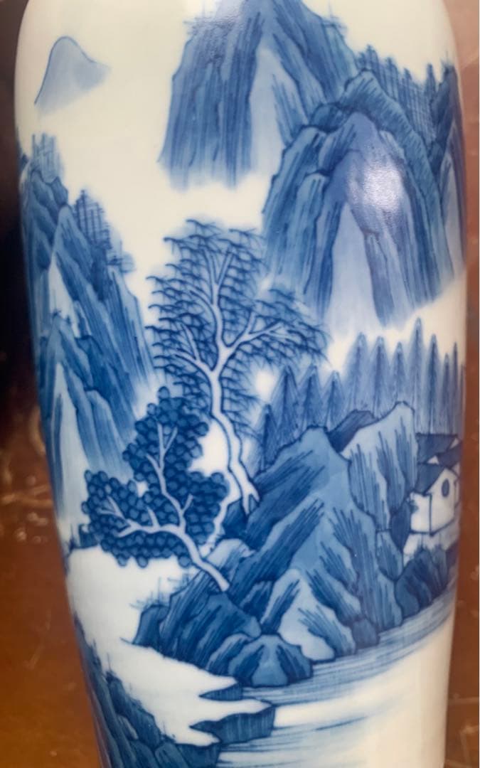 中国清時代末期染付花瓶（Ronbin）