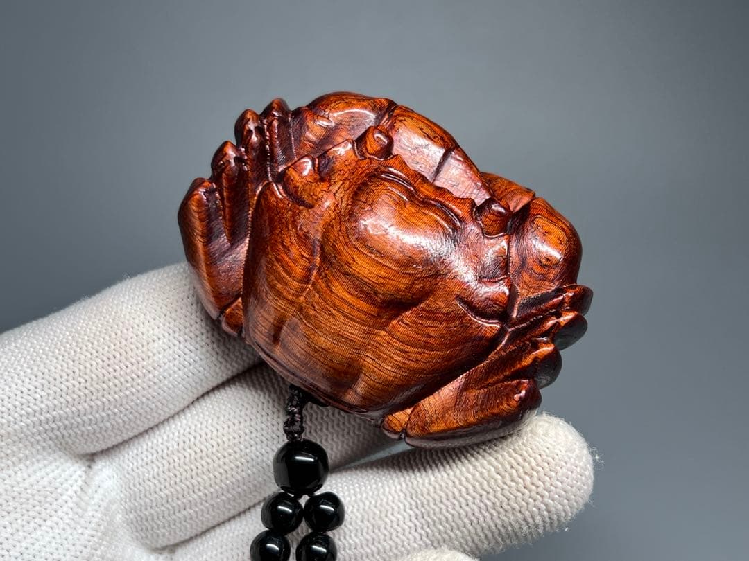 蟹 激安☆かに☆招財開運財運☆花梨木☆工芸品☆木彫☆木製 彫刻/置物