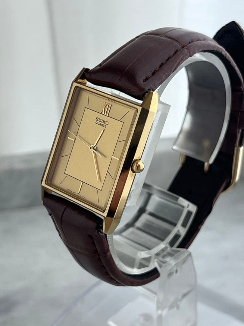 【電池交換済み】SEIKO セイコー　スクエア　シャリオ　ゴールド　ニッケル