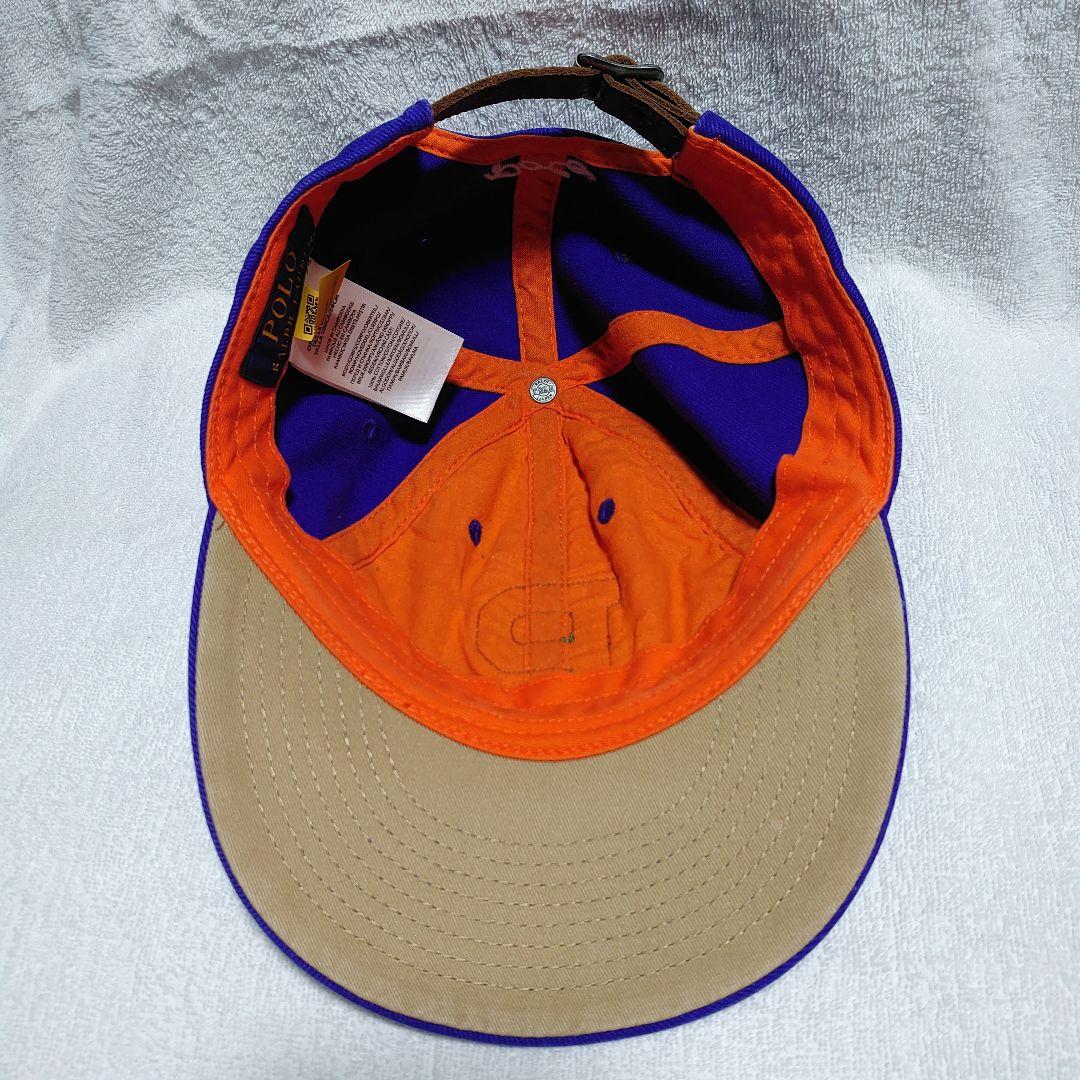 ラルフローレン】キャップ P ロゴ コットンツイル 牛革 本革 ブルー