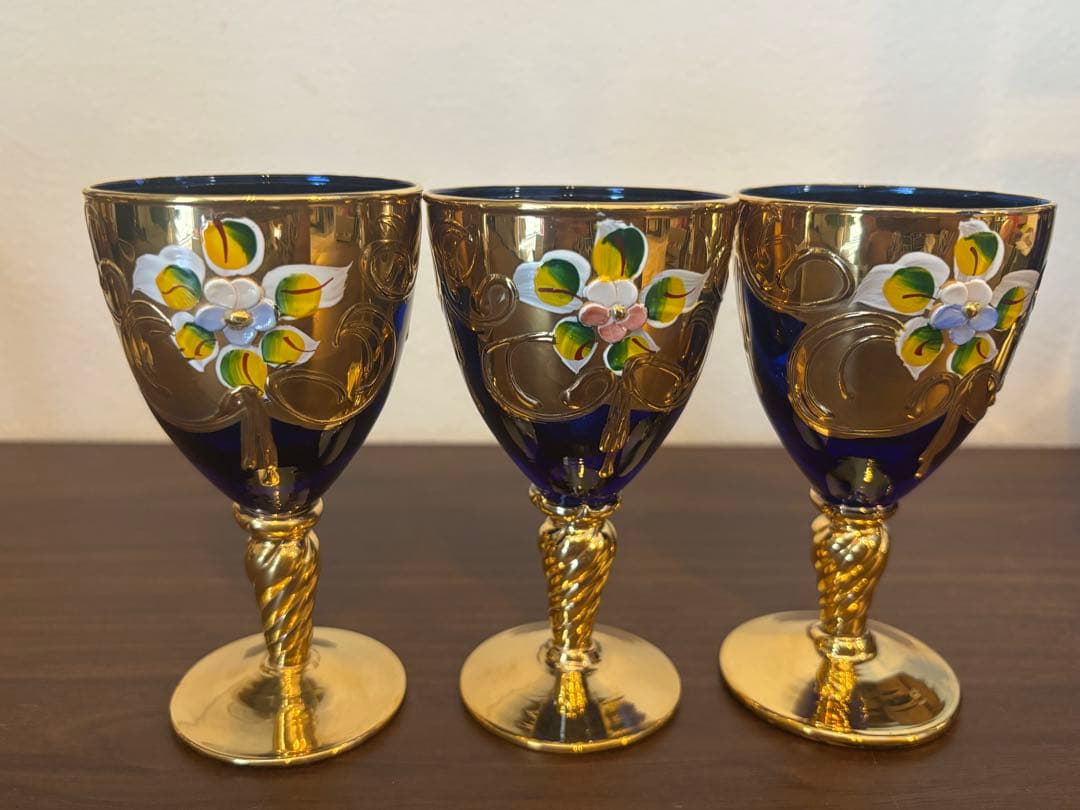 7点セット ベネチアングラス ムラーノ グラス ムラーノ 24金