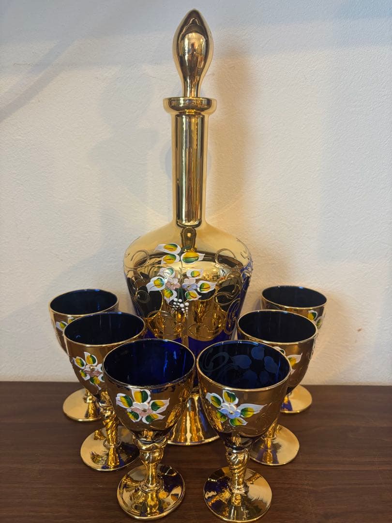 7点セット ベネチアングラス ムラーノ グラス ムラーノ 24金