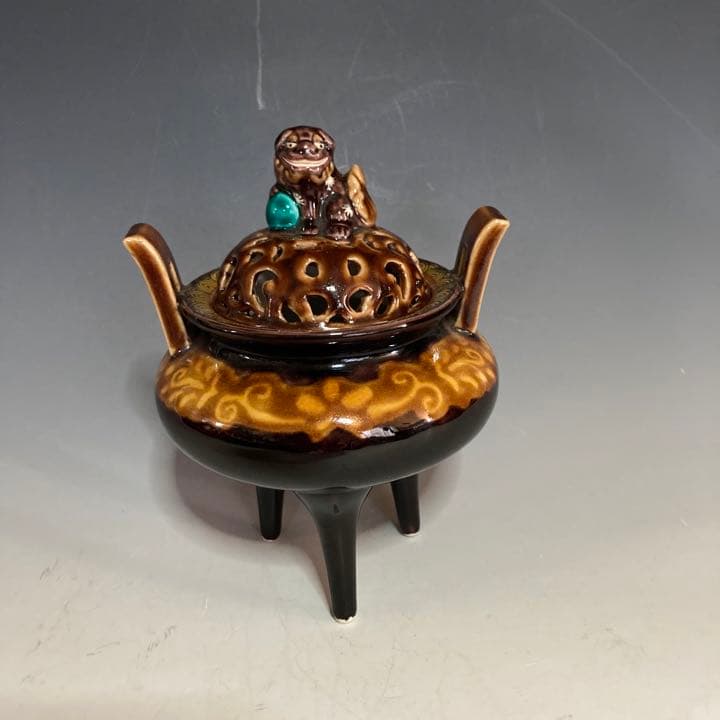 九谷焼　　香炉　　為吉