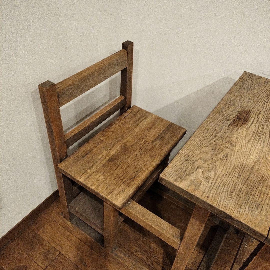 アンティーク家具 希少!古い学校の一体式机(椅子) レトロ 学校机