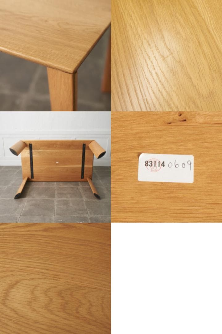 88814★オーク 無垢材 ダイニングテーブル W1400xD850