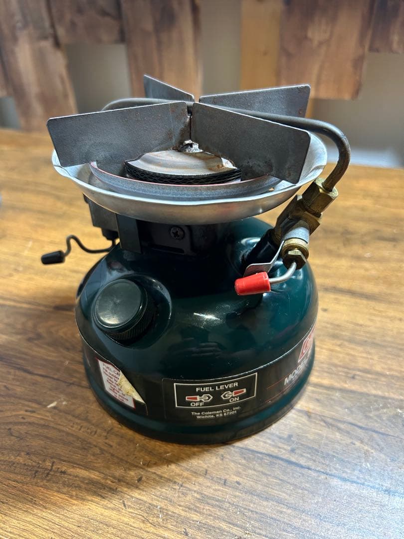 【希少品・動作確認済】コールマン508 バーナー　2レバー式　カバー、付属品付き