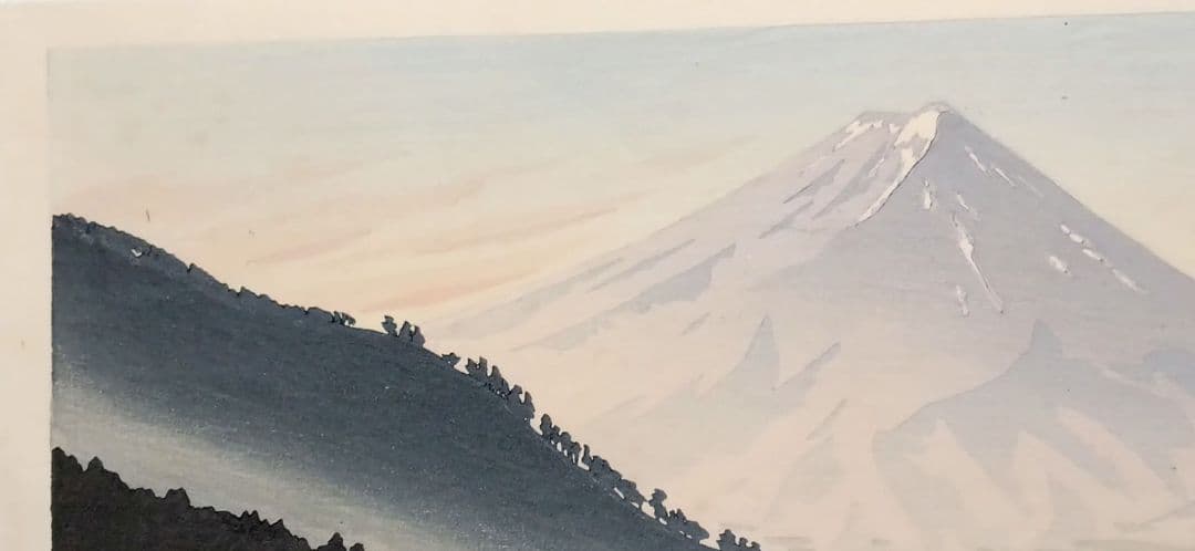 新版画富士三十六景ノ内河口湖の逆さ富士徳力富吉郎