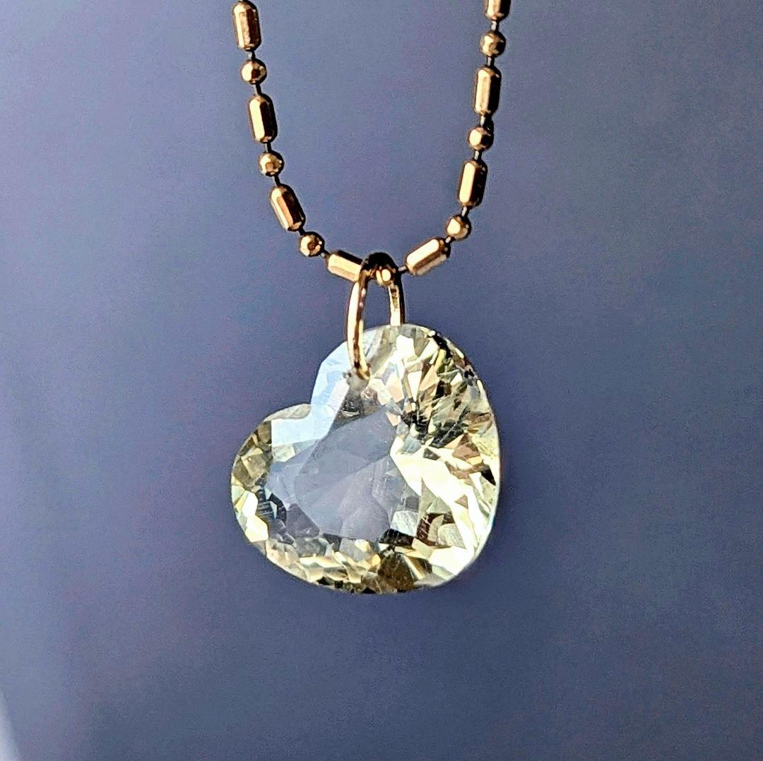 ♢めかぶ♢K18 レモンクォーツ 4.43ct ネックレスチャーム
