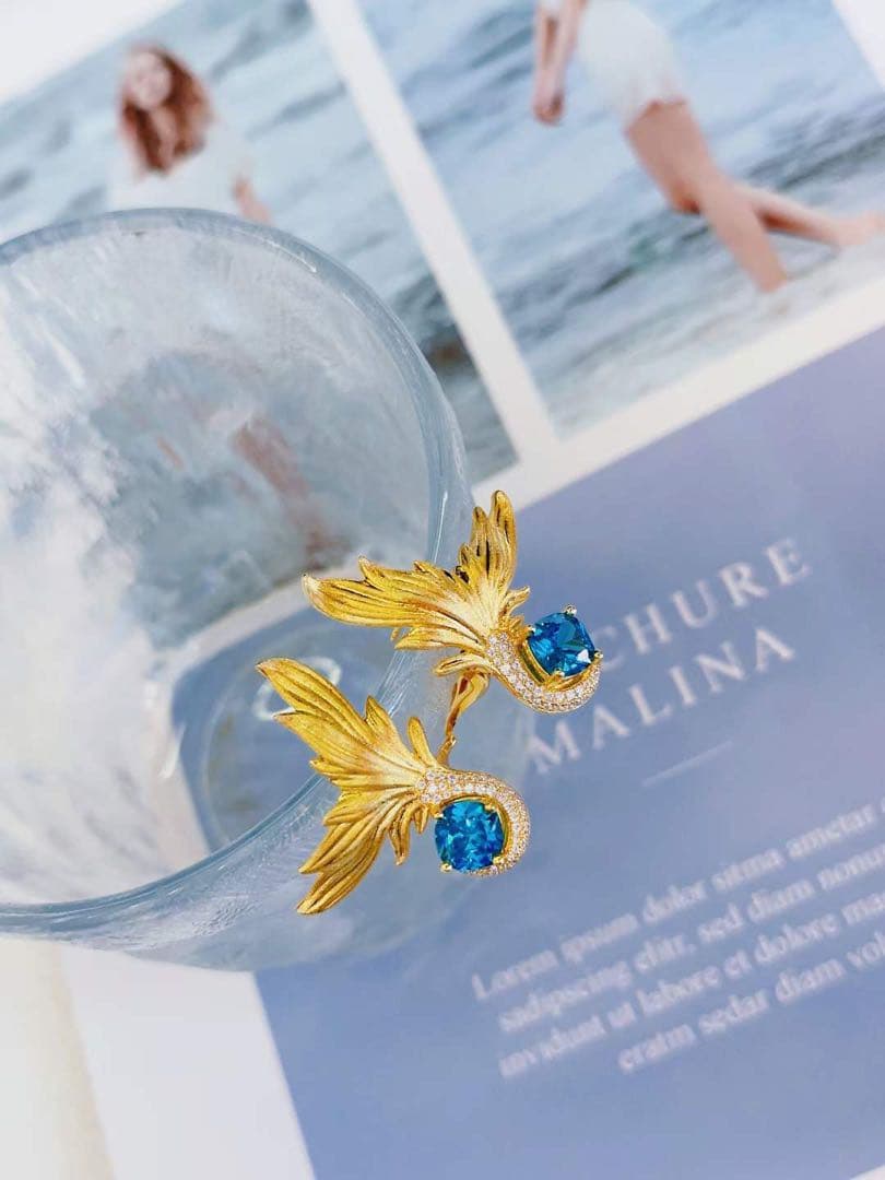 人魚デザイン ブローチ&ピアス セット