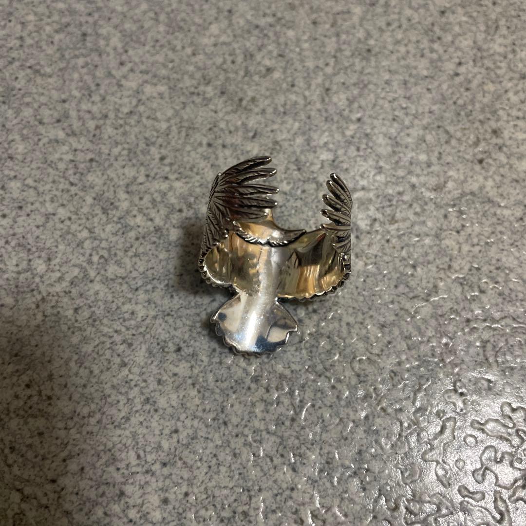 鷲見太郎　リング　銀製　(黒G100）