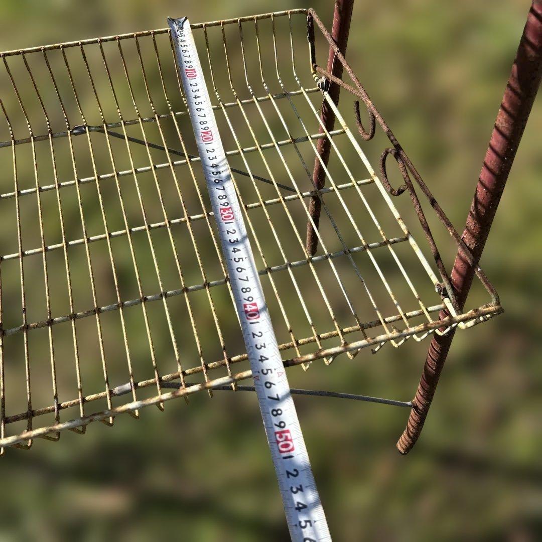 昭和レトロ アンティーク シャビー 3段ワイヤーラック 引き取り限定