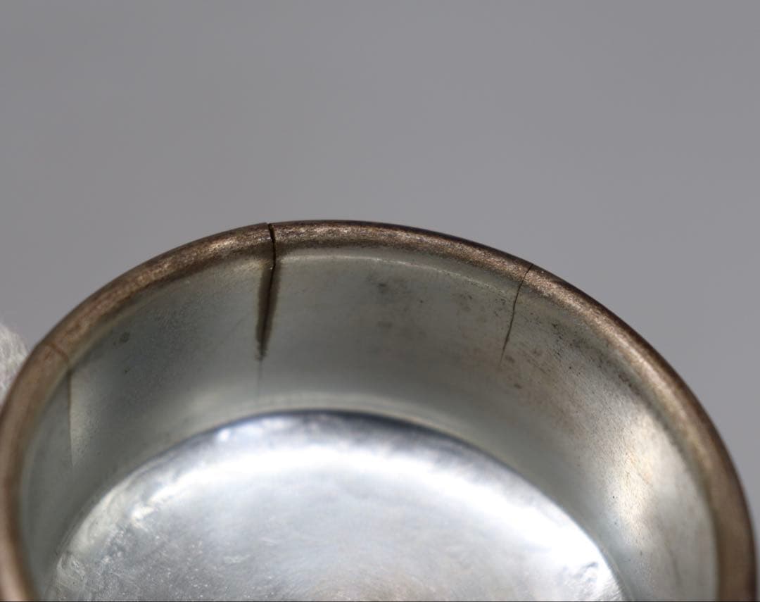 銀川堂製　いぶし銀茶壺　茶道具　木箱入　銀製品　送料込み251002