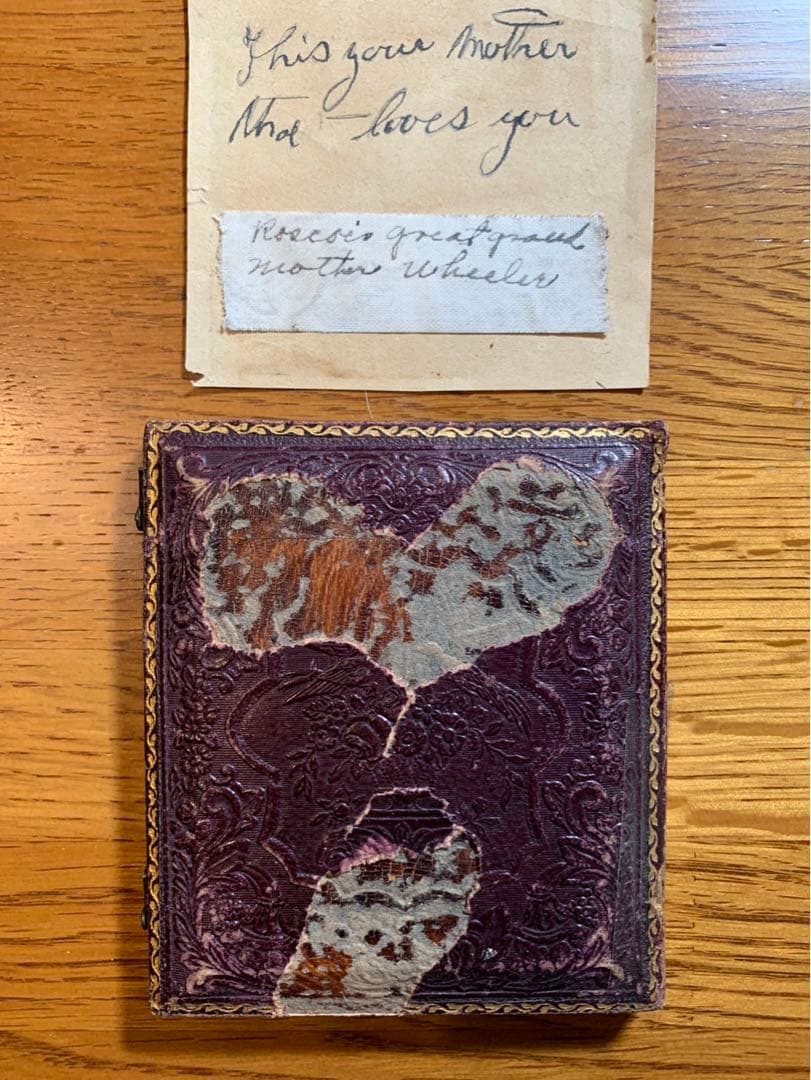 アンブロタイプ アンティークフォト ロット（2）夫と妻 面白い手書きの