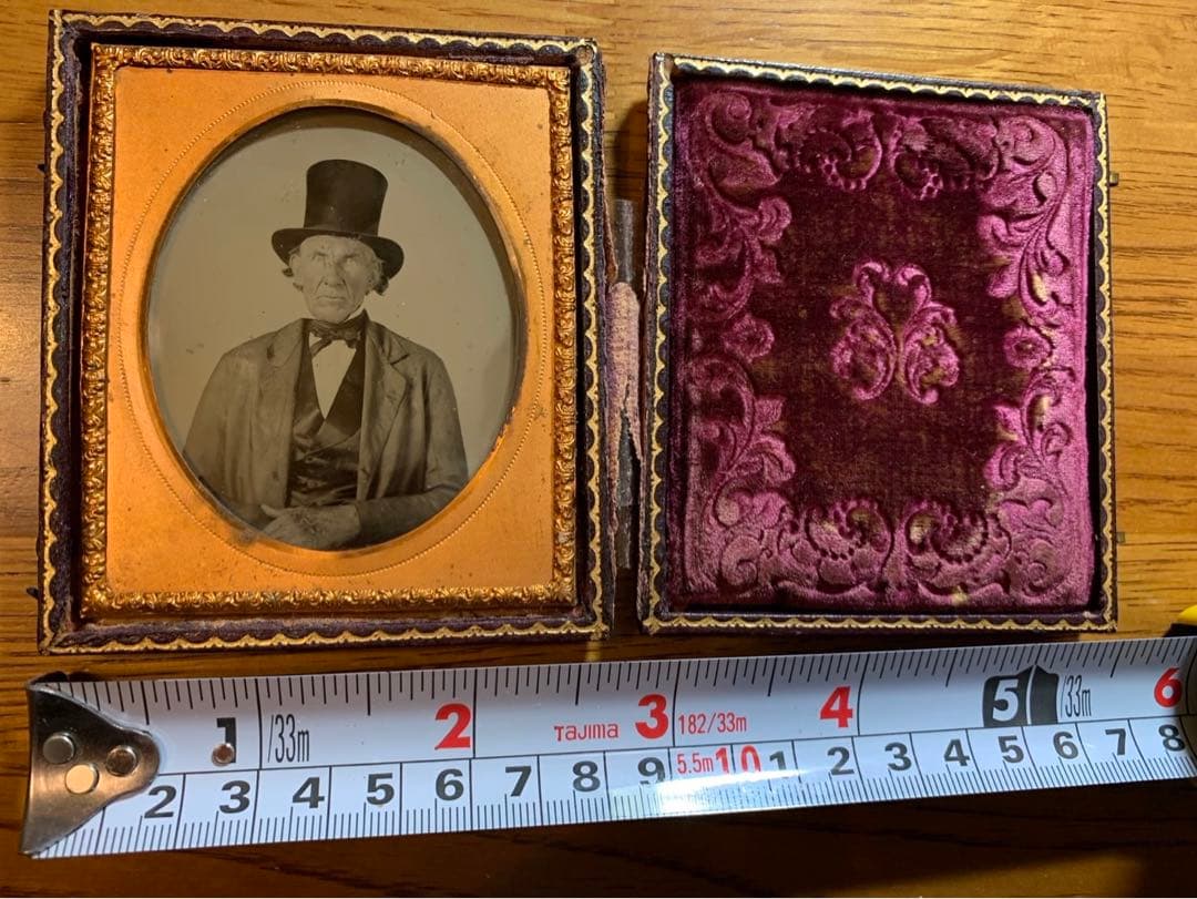 アンブロタイプ アンティークフォト ロット（2）夫と妻 面白い手書きの