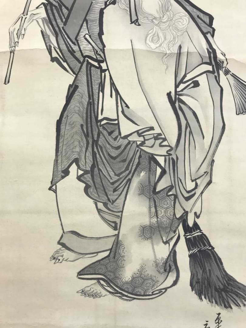 真作/片岡古城/高砂之図/祝掛軸/人物図/掛軸☆宝船☆AE-