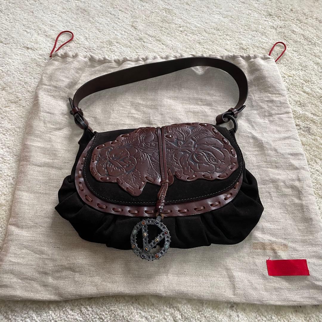 ヴァレンティノ・ガラヴァーニ　ショルダーバッグ ヴィンテージ ブラウンレザー