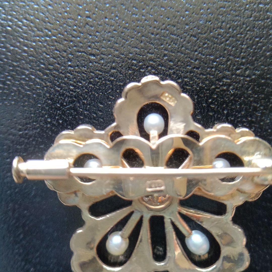 K18 18金花形パールブローチ 総重量7.8㌘の通販はau PAY マーケット