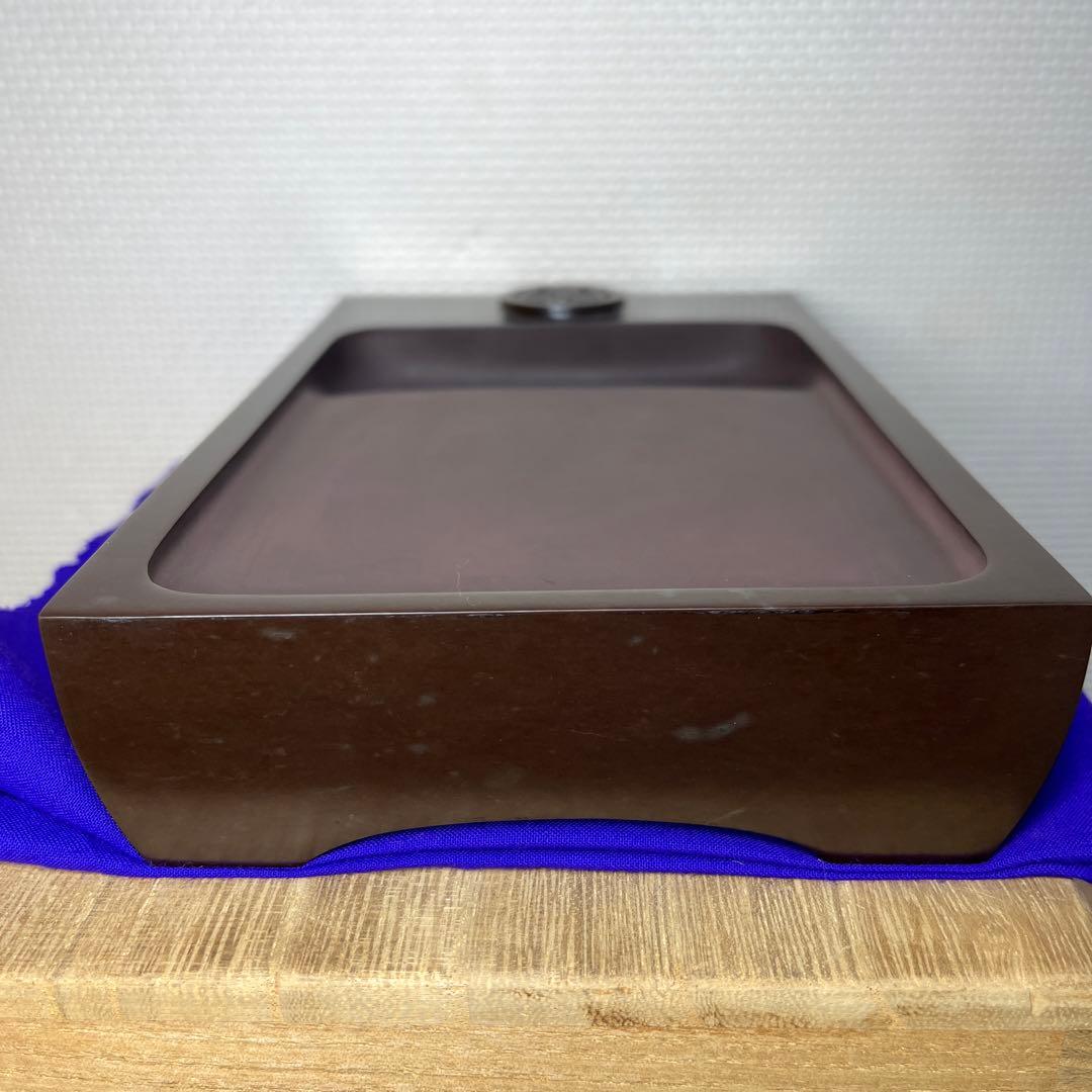 ⭕️赤間硯 名工 三代 日枝玉峯 特殊作品 彫刻長方研 美品 逸品 工芸品