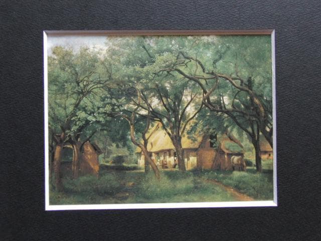 カミーユ・コロー、オンフルールのトゥータン農場、希少な額装用画集より