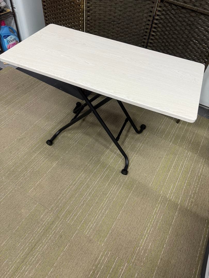 【美品】ニトリ　昇降センターテーブル　(ライザN WW/BK)
