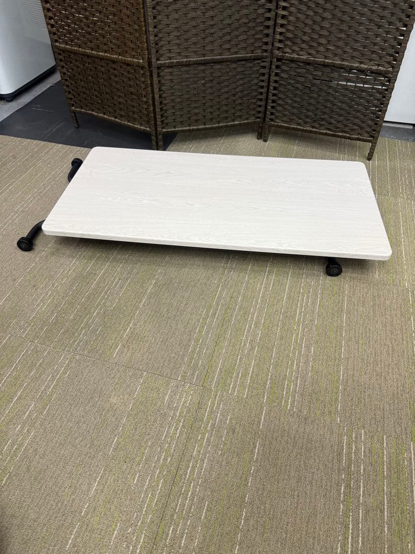 【美品】ニトリ　昇降センターテーブル　(ライザN WW/BK)
