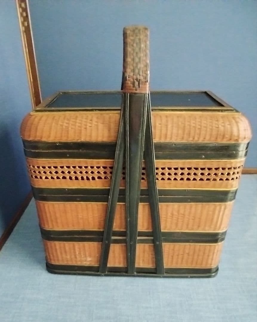 煎茶道具 提藍三段式(ていらん) 竹網込み 煎茶道具 提藍