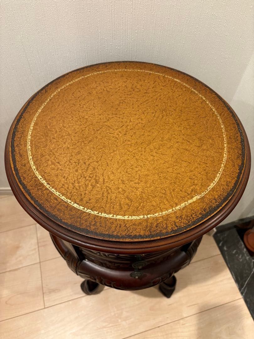 クロシオ コモ ラウンドチェスト3D ブラウン アンティーク風 サイド