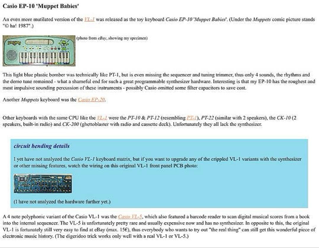 Casio EP-10☆日本未発売☆1987年☆レアミニシンセ☆ - メルカリ