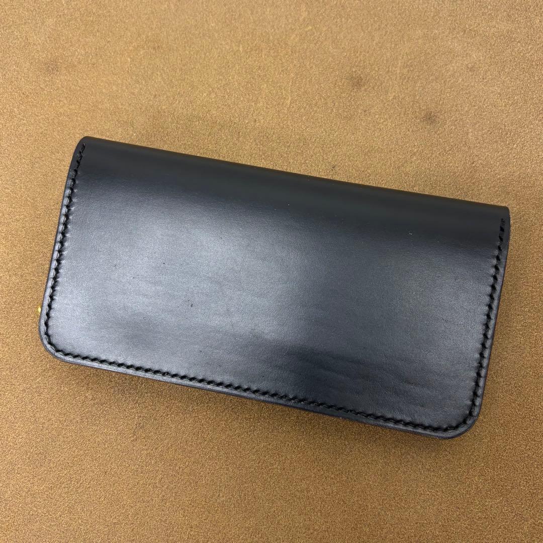 クロムエクセル　トラッカーウォレット　黒　茶心　3層　タロン　HORWEEN