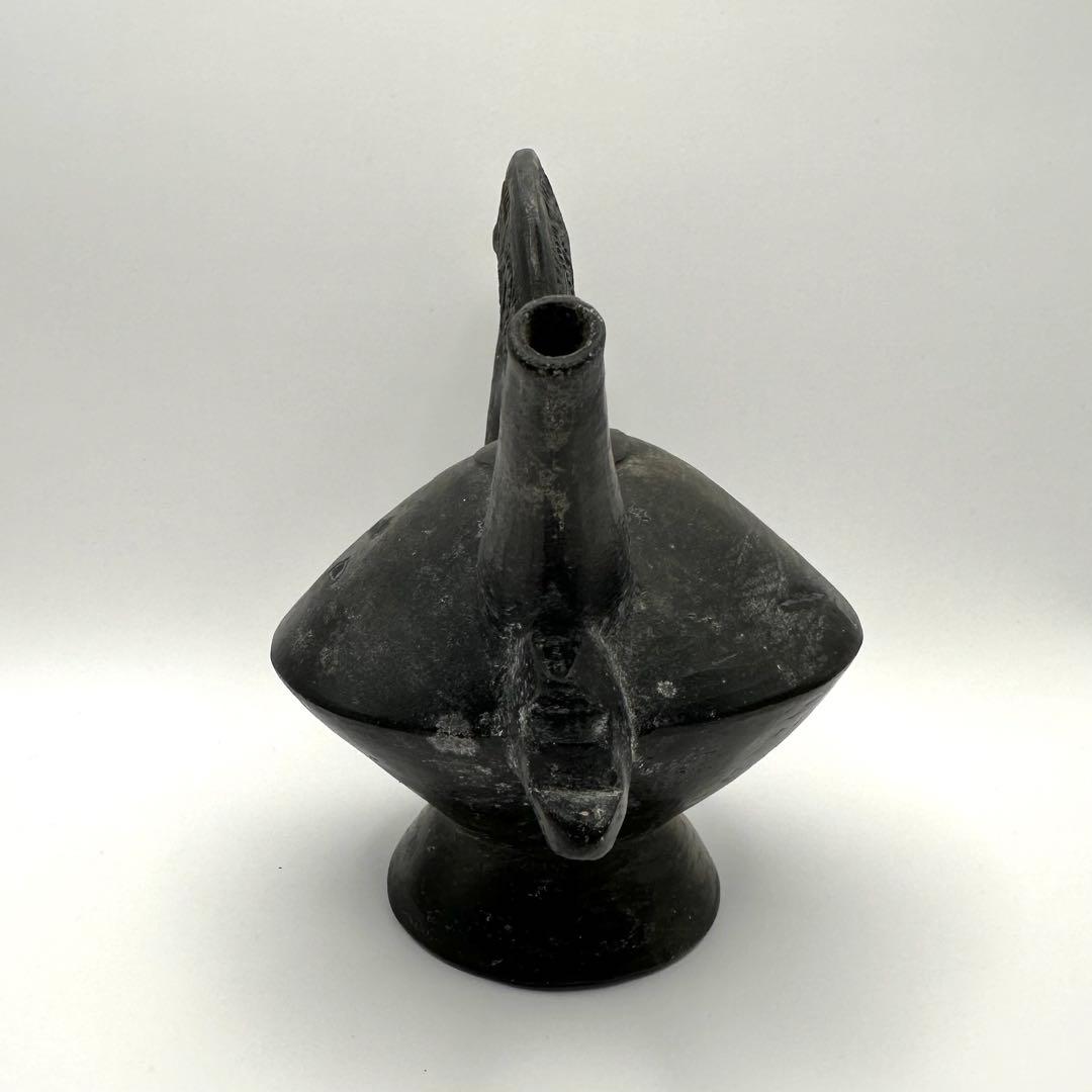 土器】鑑定カード付 双口橋状注口土器 チムー文化ランバイエケ期 紀元