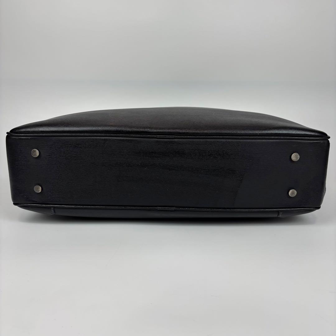 美品✨ダンヒル オールレザー ビジネスバッグ 自立 2層 A4収納 ロゴ 黒